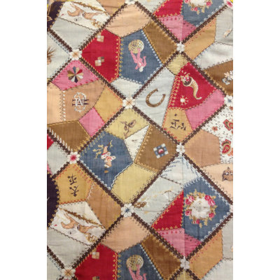 Antique Quilt American Ivory 1930s Rug
