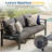 4-Piece Aluminum Outdoor Sectional Sofa Set With 4" Thick Cushions, All-Weather Rust-Resistant Patio Furniture With Coffee Table & Ergonomic Deep Seating ( Dark Grey Cushions-4 Seats)-711360532