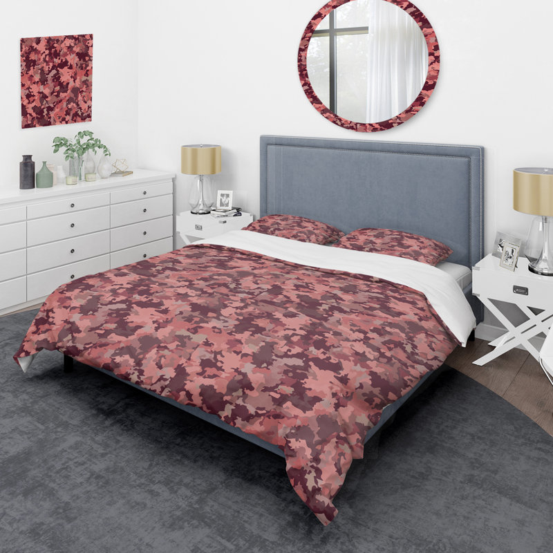 Brown Camouflage - Abstract Duvet Cover Set - Microfiber Polyester