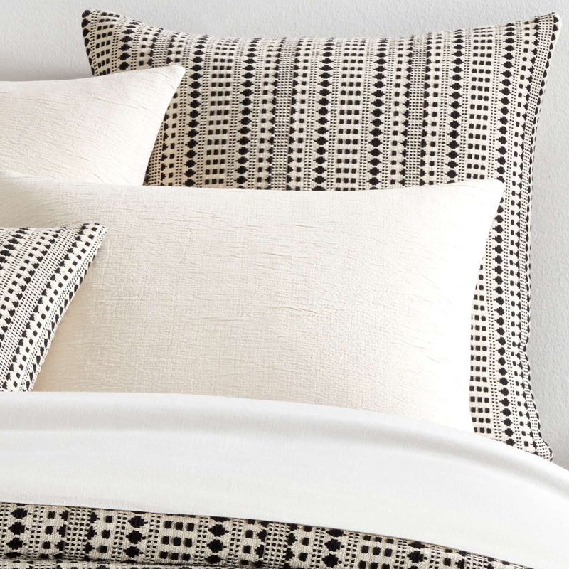 Fira Jacquard Black Coverlet Sham, Euro