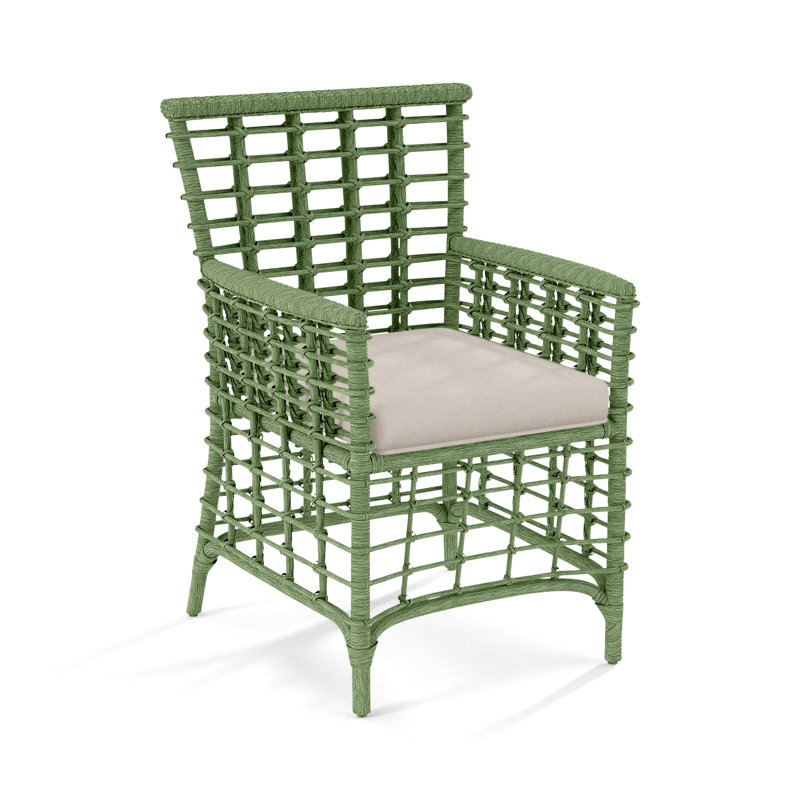 Luca Dining Armchair, Elite Dove Linen, Celery