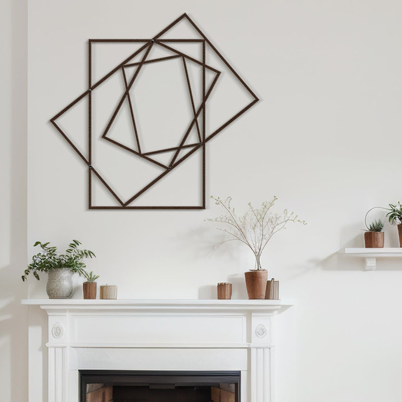 Décoration murale en métal, H 18 po x l 18 po x P 0,05 po, Bronze