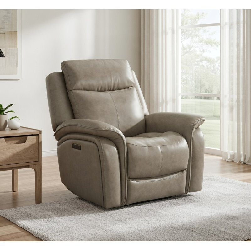 Fauteuil inclinable électrique en cuir Grayson, Pavées