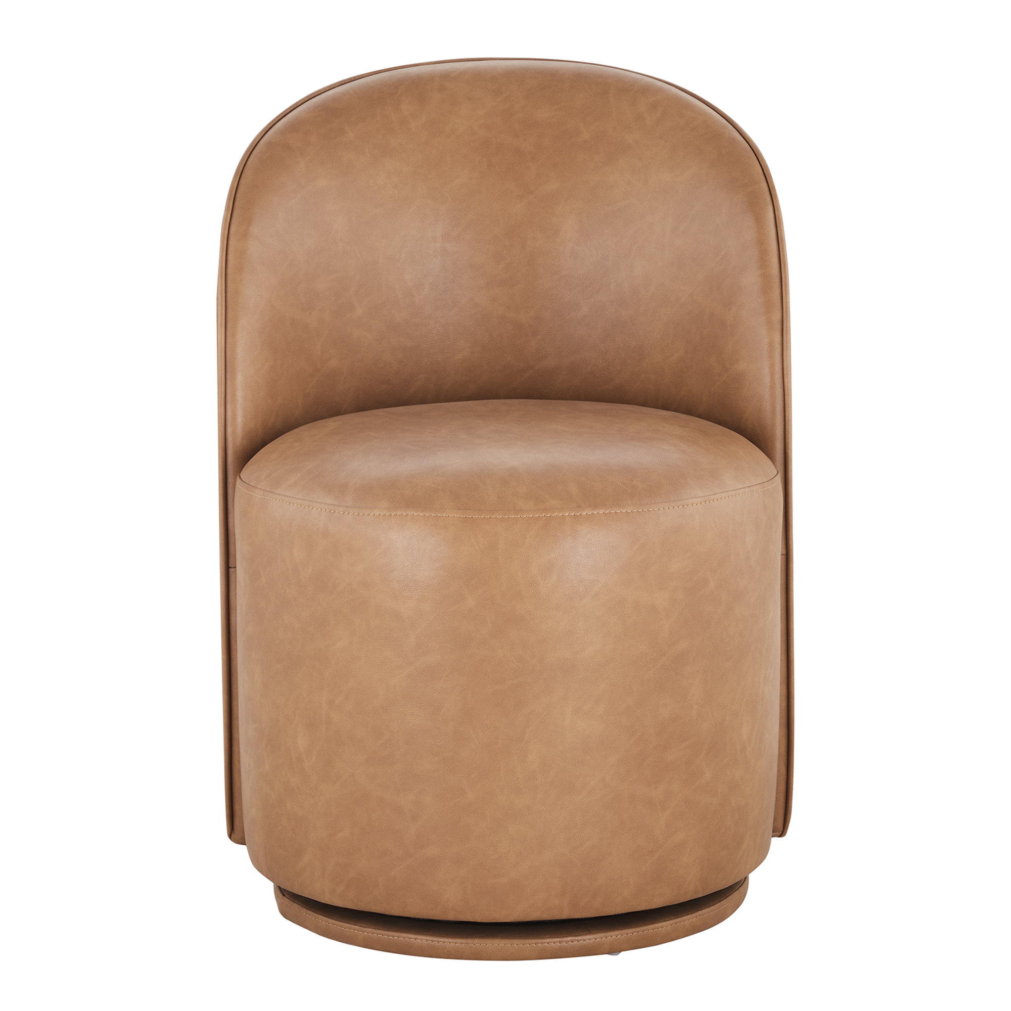 Sharlene Swivel Side Chair, Camel Faux Leather