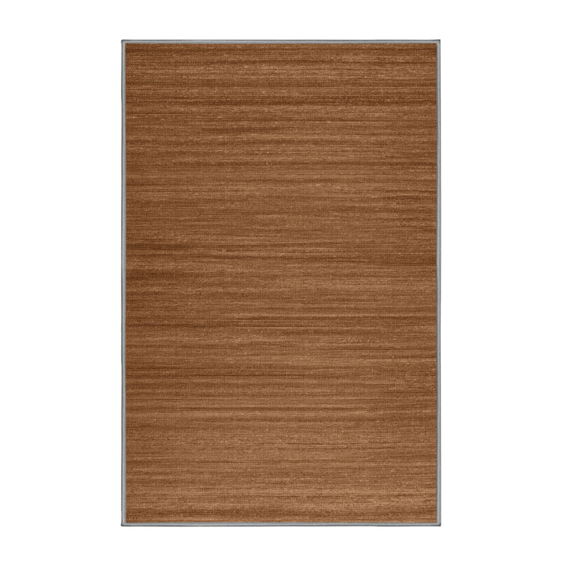 Tapis brun uni lavable à la machine, Rectangulaire 7 pi x 10 pi