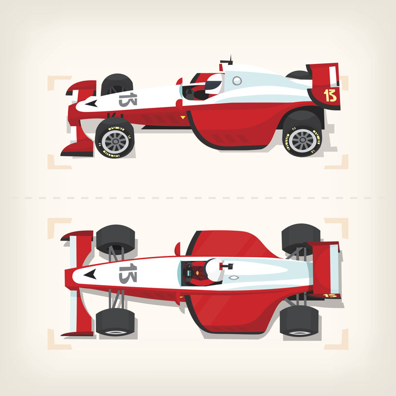 Racing Cars by Snegok13 - Wrapped Canvas Print, 91cm H x 91cm W