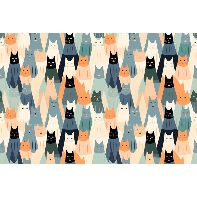 Minimalist Cat Bedding, Queen Comforter