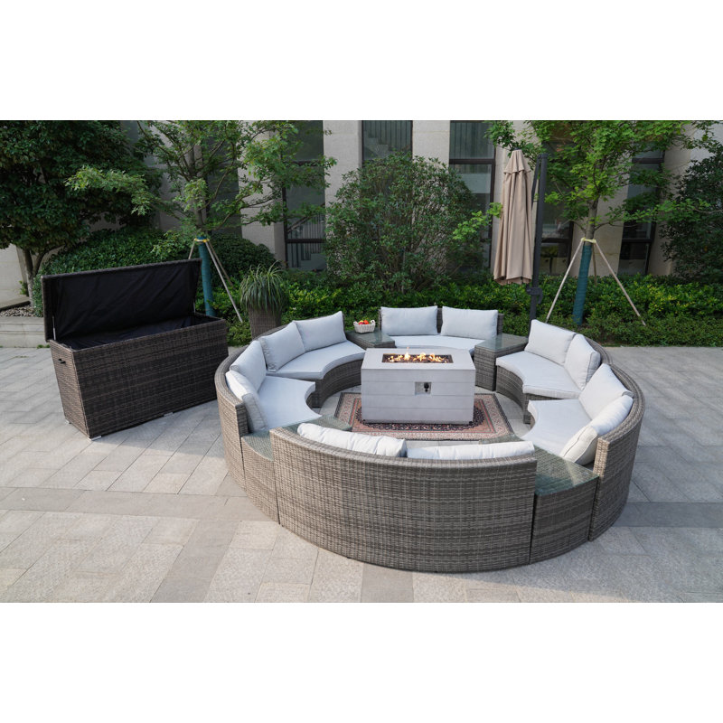 12 - Person Patio Conversation Set with Cushions