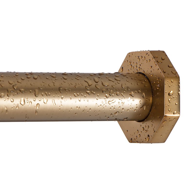Tringle à rideaux Tension - Tringle hexagonale à ressort pour fenêtres ou douche, 24" – 36", Doré chaud