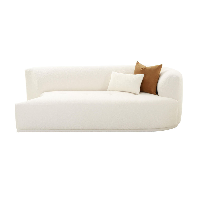Cloteen Velvet Sofa, Cream Boucle