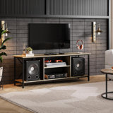 TV Stand up to 65 Inch TV, 55" Entertainment Center, Industrial TV Console with Open Storage Shelf