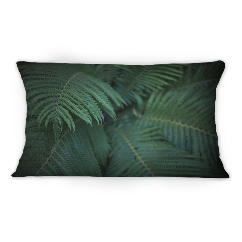 Fougère, feuilles, nuit - Coussin décoratif traditionnel imprimé 1