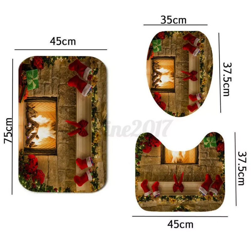 Tapis de coussin de siège de salle de bain 3 pièces