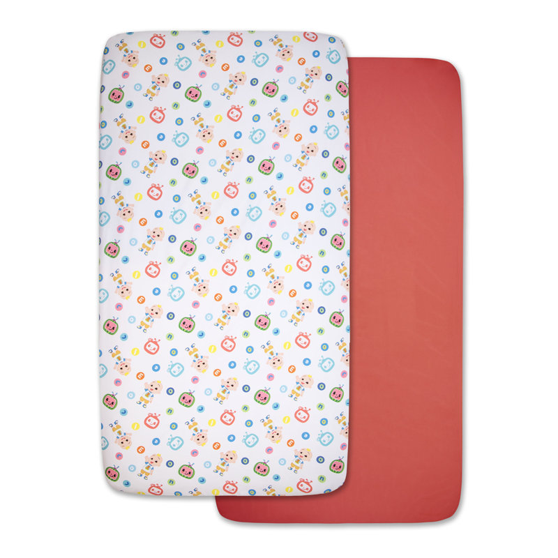  CoComelon 2 Piece Fitted Sheet Set - Orange, Multi-Colored