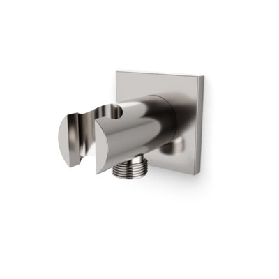 Shower Wall Outlet And Holder With Square Escutcheon