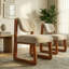 Chaise rembourrée moderne de 21 po avec dossier réglable, structure en bois massif (finition noyer), chaise décorative confortable, convient aux salles à manger ou aux bureaux à domicile, disponible en ensemble de 4-1837437069-1837437071