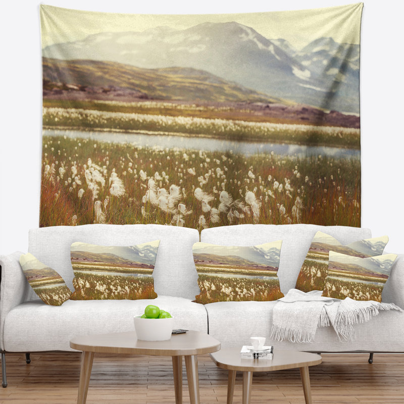 Tapisserie de prairies arctiques en coton, H 78 po x l 92 po