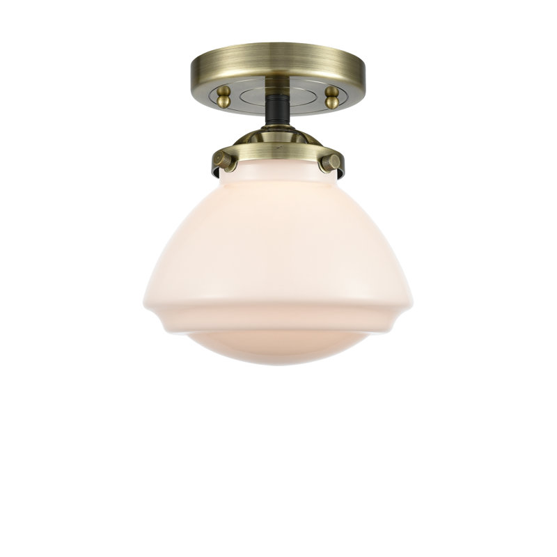 Plafonnier semi-encastré 1 lumière Chesterville 6,75 po, DEL, Grainé, Bronze huilé