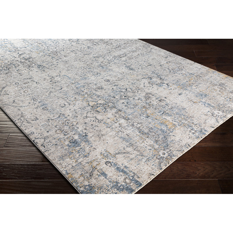 Tapis abstrait gris clair, Rectangle 10 pi x 14 pi