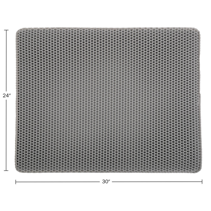 Cat Litter Mat - Waterproof Litter Box Mat with Dual-Layer Honeycomb Design for Trapping Litter - Slip-Resistant Cat Mat