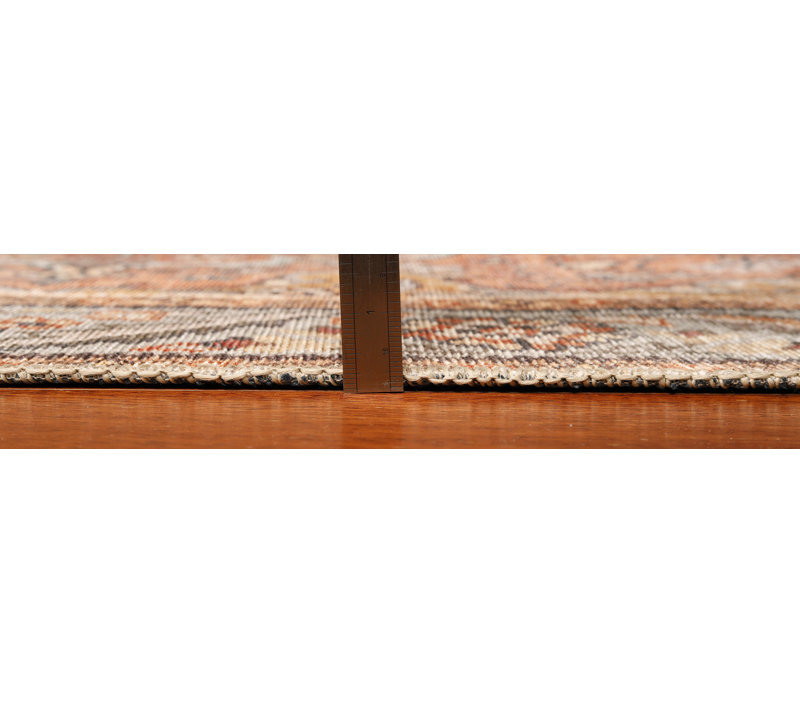 Fehrat Oriental Machine Woven Cotton/Polyester Area Rug in Rust, Runner 2'6" x 7'6"