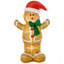 Bonhomme de pain d'épice gonflable de Noël 6 pi, décoration de cour extérieure avec lumières DEL pour une joie festive et une installation facile