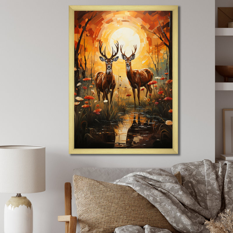 Chalmette, savane africaine symphonie II, H 40 po x l 30 po x P 1,5 po, Encadrement doré