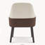 Ensemble de 2 chaises de salle à manger d'intérieur en tissu bicolore beige et brun avec structure robuste-130036458-130036457