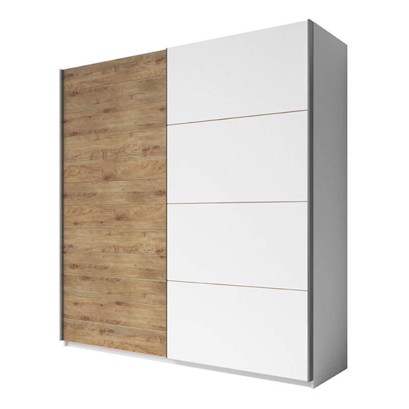 Gundelinda 2 Door Manufactured Wood Wardrobe, H210 x W270 x D61cm