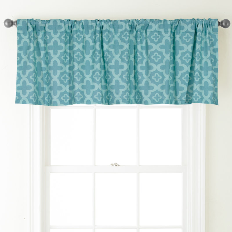 Gasquet Geometric Tailored Window Valance, Turquois