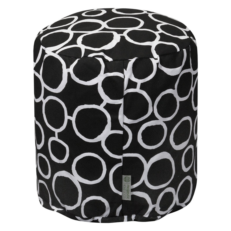 Logue Upholstered Pouf, Black