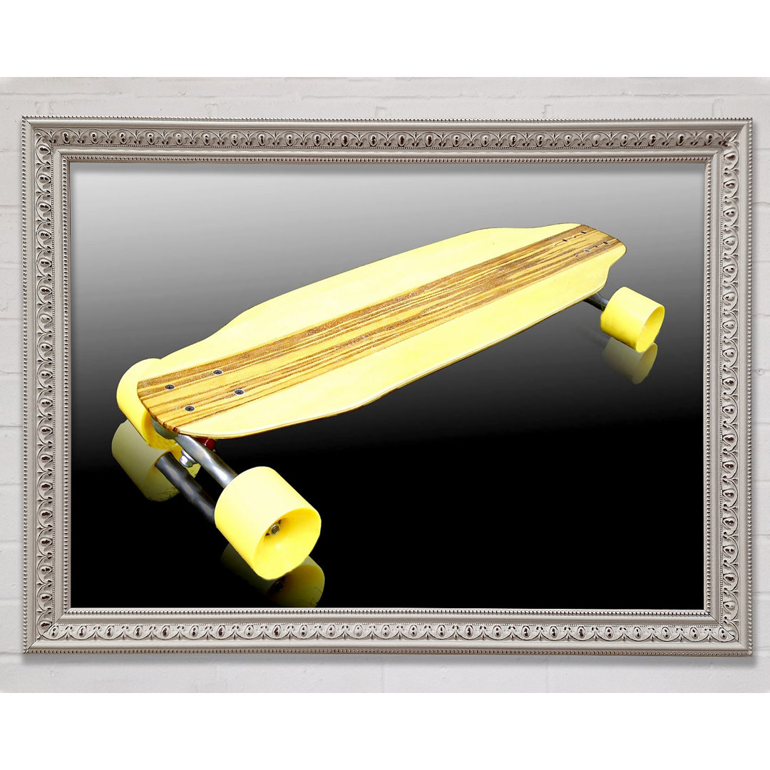 Retro Skateboard Gerahmter Druck