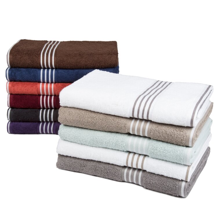 8 Piece 100% Cotton Towel Set Three Posts Color: Silver