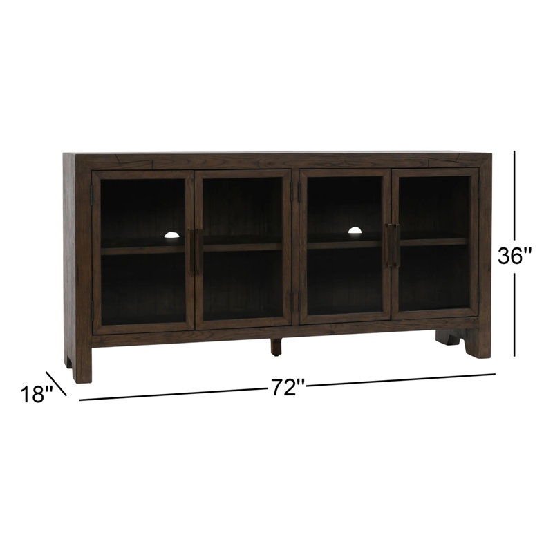 Troy 72" Reclaimed Oak Wood Buffet Sideboard In Brown