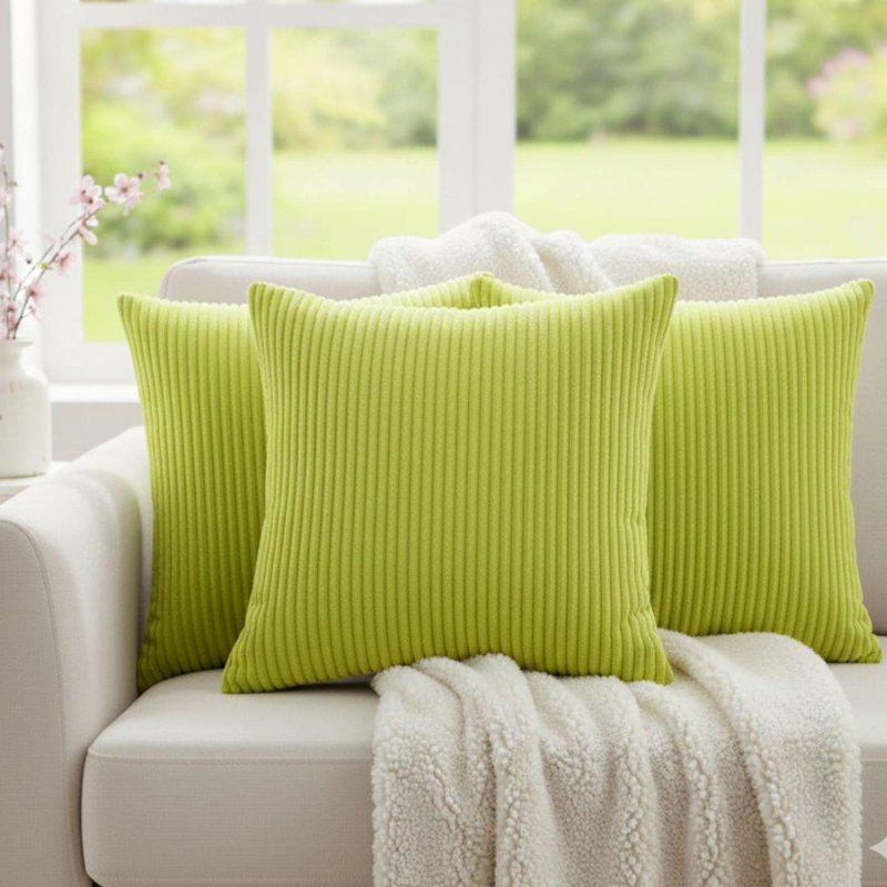 Pack Of 4 Corduroy  22x22" inch Square Scatter Cushion Cover