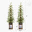 Ensemble de 2 arbres de Noël artificiels 2 pi avec 2 lumières: matériau PE de haute qualité, assemblage facile, support en pot