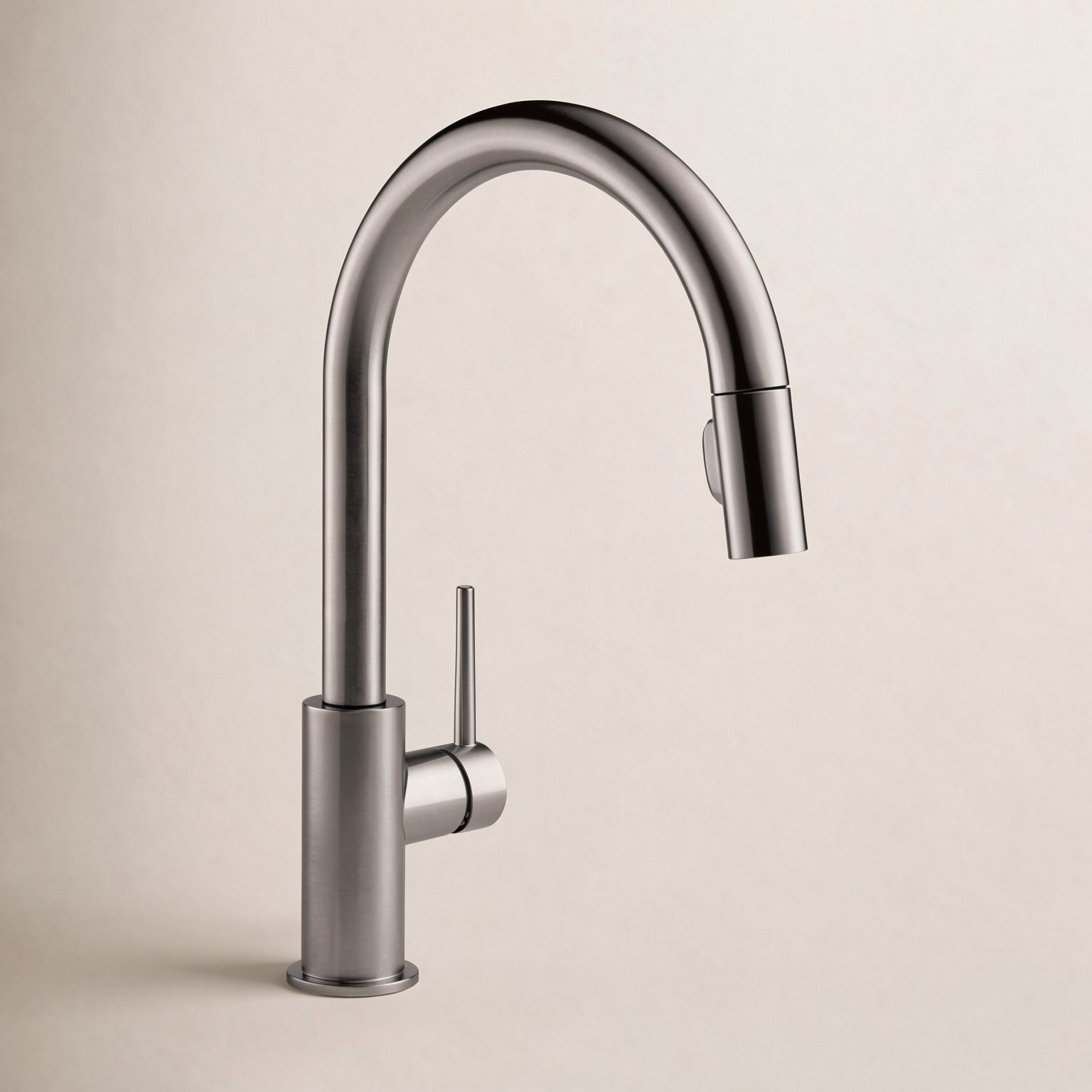 Trinsic Pull Down Sprayer Kitchen Sink Faucet, Single Handle Kitchen Faucet, Black Stainless