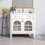 Meuble-lavabo blanc 35,6 po Mid-Century-1269067125