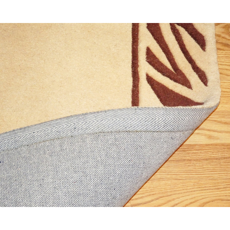Casual Contemporary Wool Indoor Rug, Rectangle 5' x 8'