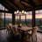 Shamavi 7-Light Indoor Walnut & Black Hanging Chandelier with Frosted Glass Cylinder Shades