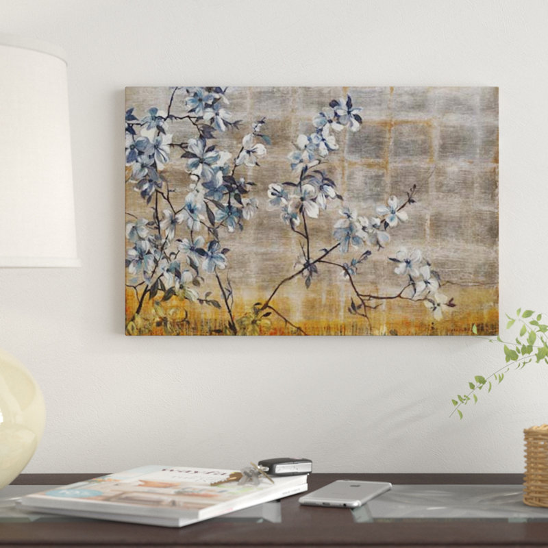 «Silver Dogwood», reproduction sur toile, H 40 po x l 60 po x P 1,5 po, Pas de tapis, Toile tendue