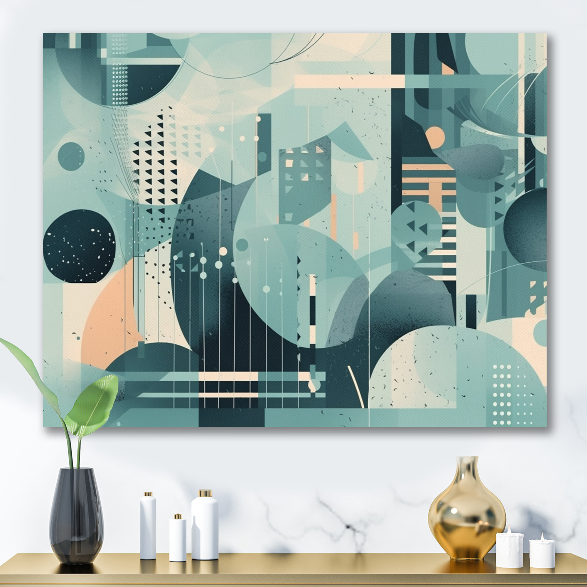 Wrought Studio Exploring Abstracted Blue Forms - Modern Geometric Wall ...