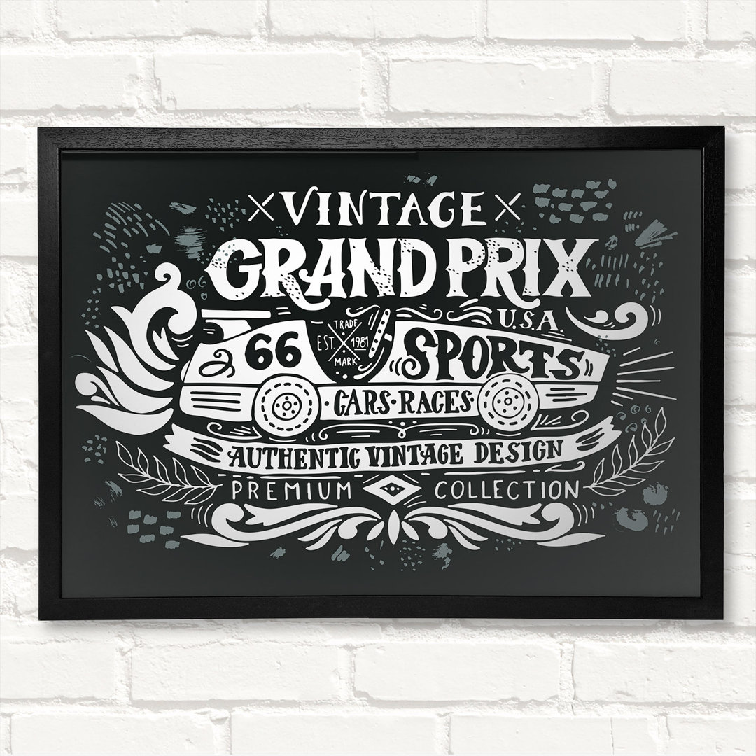 Vintage Grand Prix Type - Closed Corner Frame Kunstdrucke auf Holz