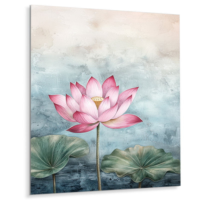 Harmonie de lotus rose dans l'étang I, H 20 po x l 12 po x P 0,84 po