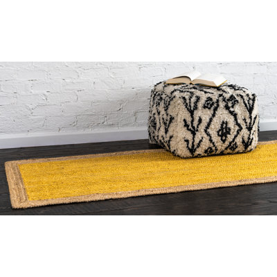 Tapis jaune en jute / sisal tressé à la main Swartwood