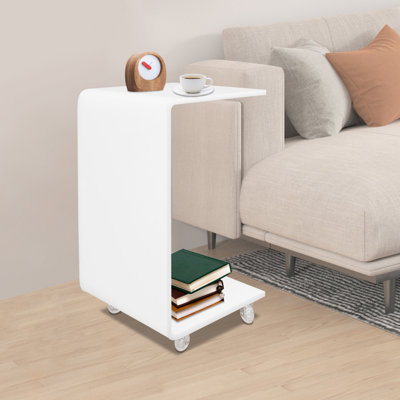 Table d'appoint mobile en acrylique pour table d'appoint en forme de C