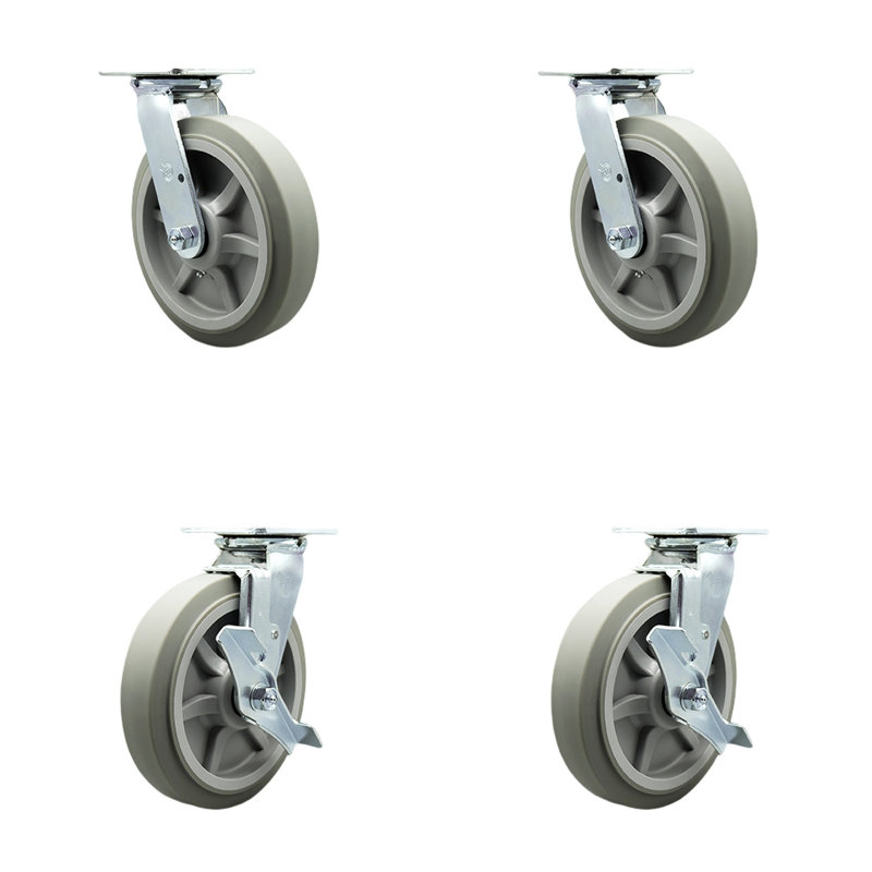 4 Piece Thermoplastic Rubber Caster Set