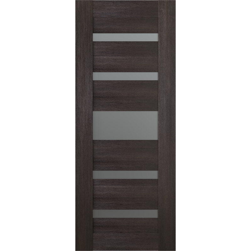 Avon 80'' Solid + Manufactured Wood Paneled without Installation Hardware Kit Barn Door, 29.75" x 79.37", Veralinga Oak