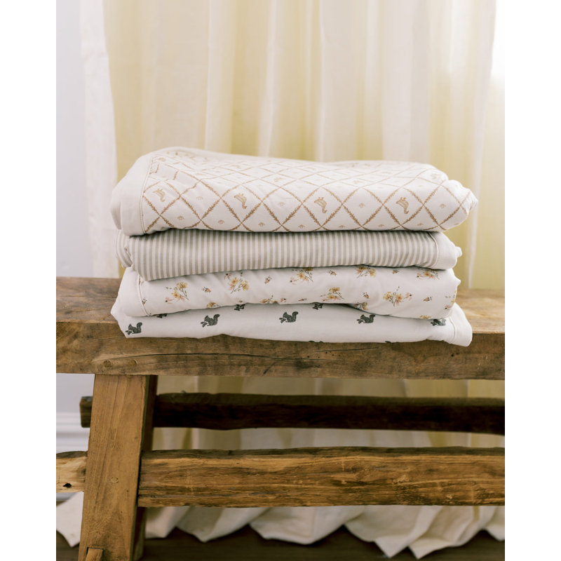 Dainty Floral - Luxury Soft Plush Backing & Turkish Cotton Jersey Print, Double Layered, 30" x 40" Baby Blanket