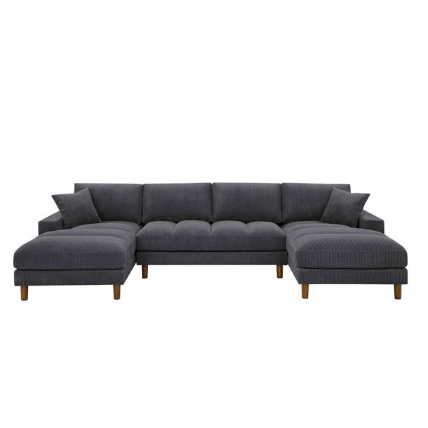 Wade Logan® Beidleman 5 - Piece Corduroy Sectional | Wayfair